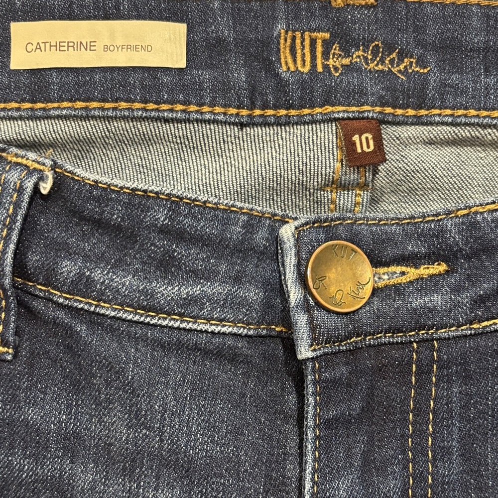 Kut from the Kloth Catherine Boyfriend Jeans - Blue Size 10 Roll Up Cuff